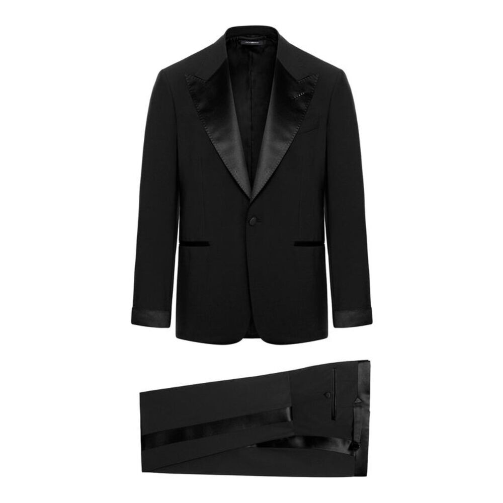 Tom Ford Men Single-Breasted Tuxedo With Silk Inserts